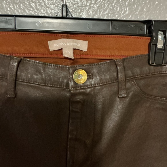Banana Republic Dark Brown Faux Leather Trousers - Picture 3 of 4